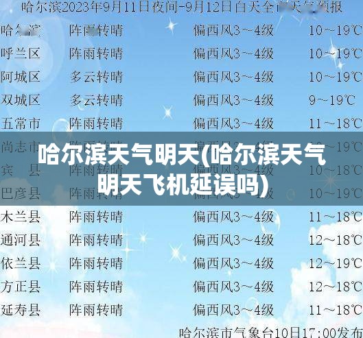 哈尔滨天气明天(哈尔滨天气明天飞机延误吗)