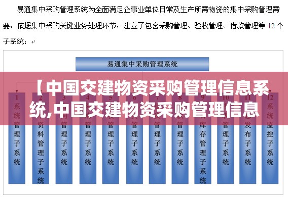 【中国交建物资采购管理信息系统,中国交建物资采购管理信息系统官方网站】