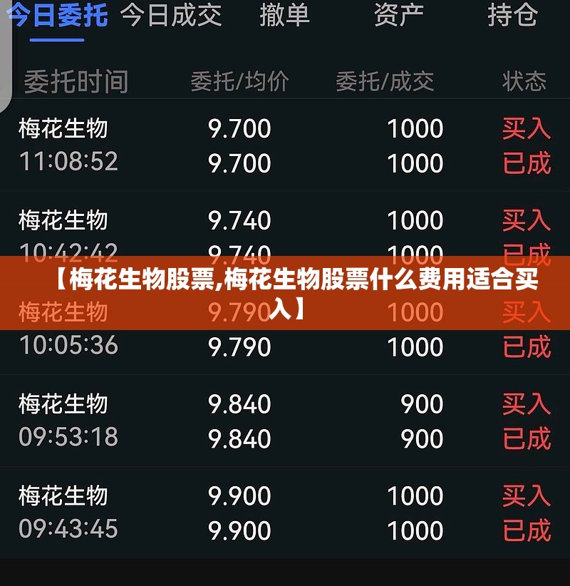 【梅花生物股票,梅花生物股票什么费用适合买入】