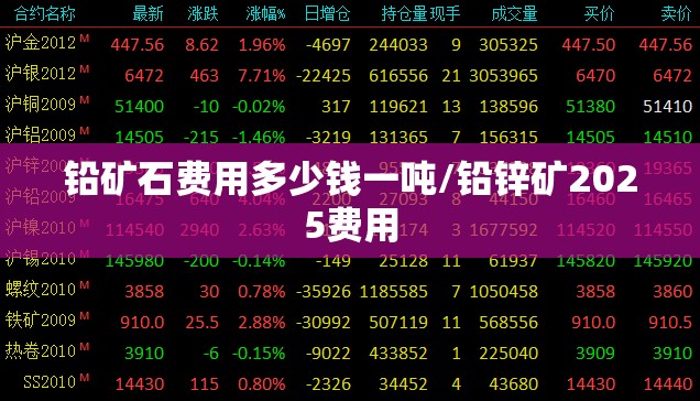 铅矿石费用多少钱一吨/铅锌矿2025费用