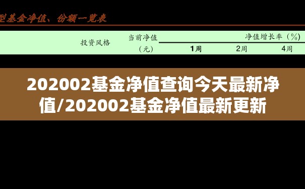 202002基金净值查询今天最新净值/202002基金净值最新更新