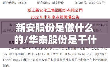 新安股份是做什么的/华泰股份是干什么的