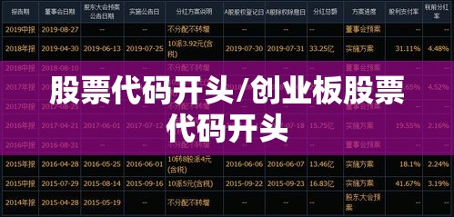 股票代码开头/创业板股票代码开头