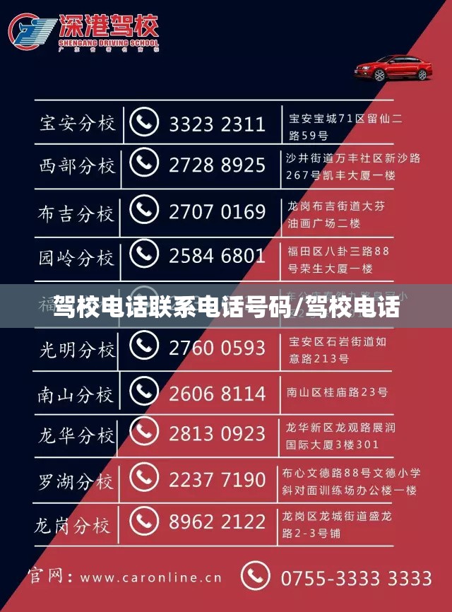 驾校电话联系电话号码/驾校电话