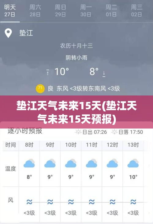 垫江天气未来15天(垫江天气未来15天预报)