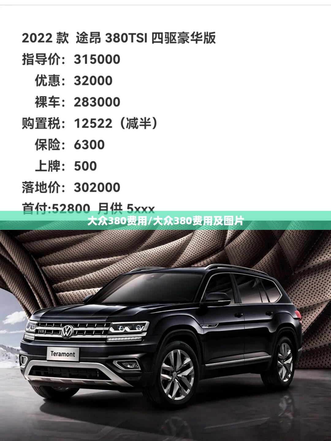 大众380费用/大众380费用及图片