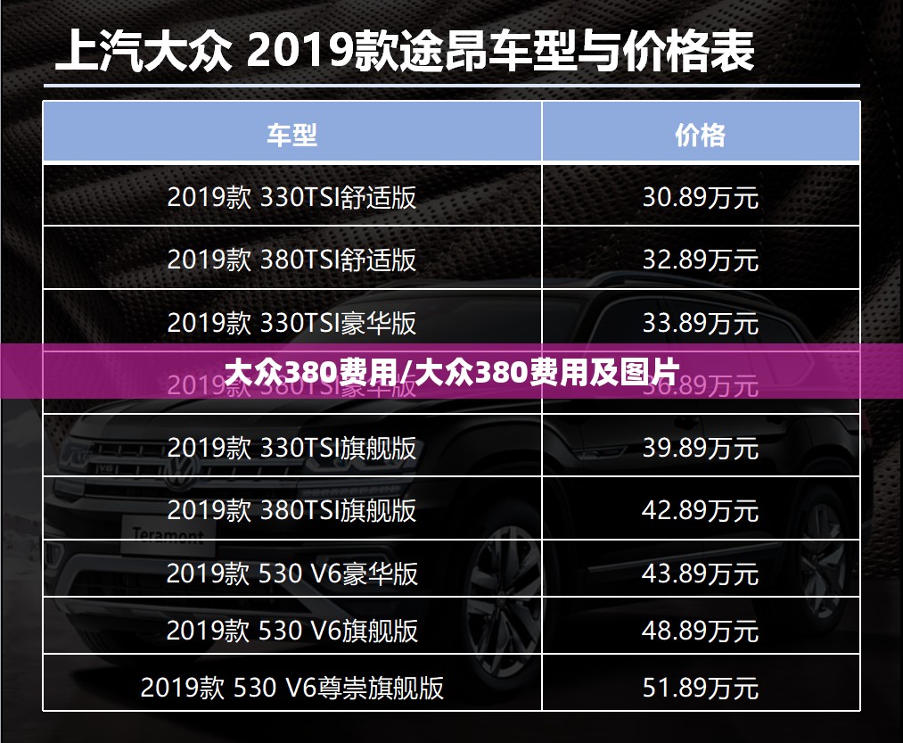 大众380费用/大众380费用及图片