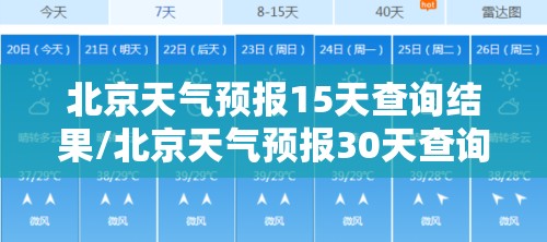 北京天气预报15天查询结果/北京天气预报30天查询官方网站 北京天气预报15天查询结果/北京天气预报30天查询官方网站