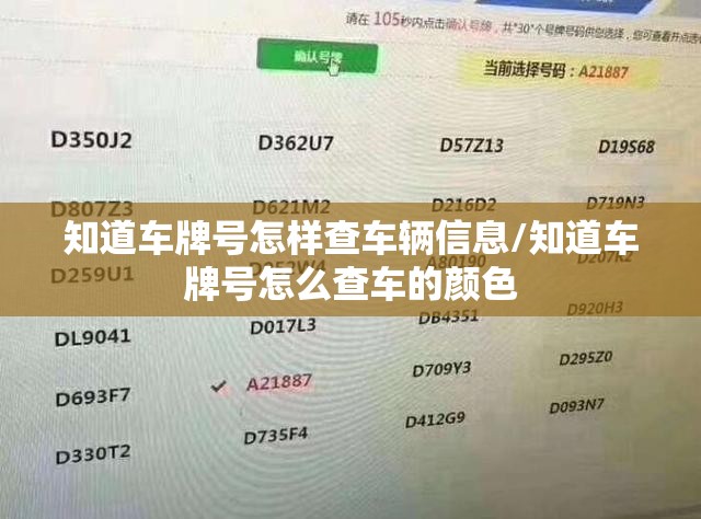 知道车牌号怎样查车辆信息/知道车牌号怎么查车的颜色