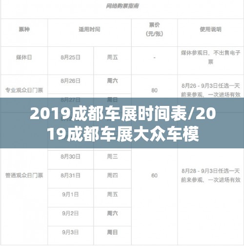 2019成都车展时间表/2019成都车展大众车模