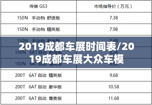 2019成都车展时间表/2019成都车展大众车模