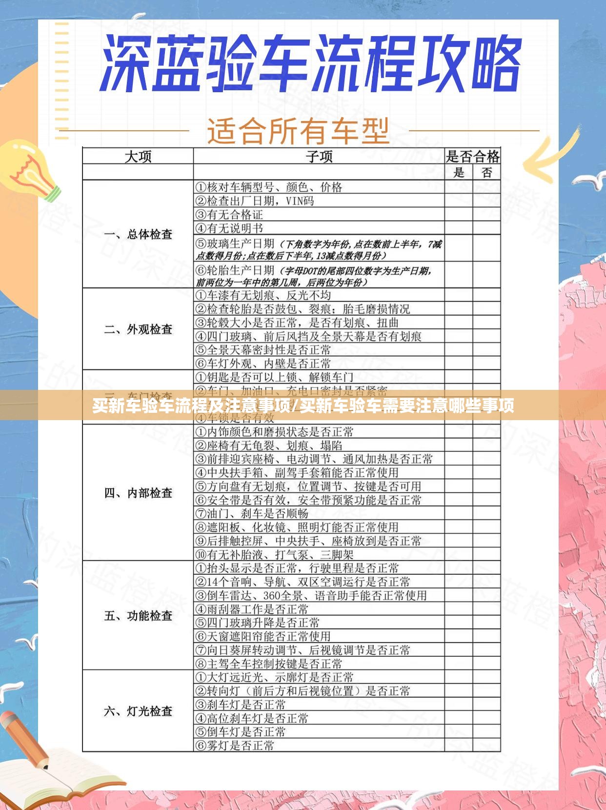 买新车验车流程及注意事项/买新车验车需要注意哪些事项
