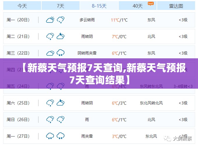 【新蔡天气预报7天查询,新蔡天气预报7天查询结果】
