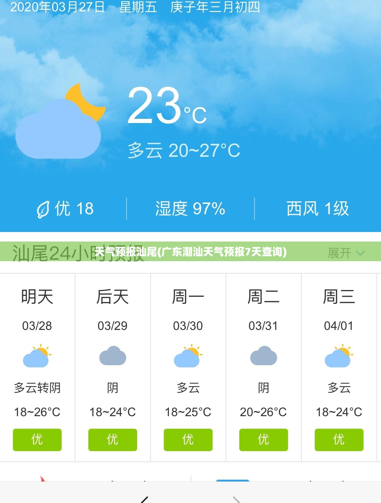 天气预报汕尾(广东潮汕天气预报7天查询)