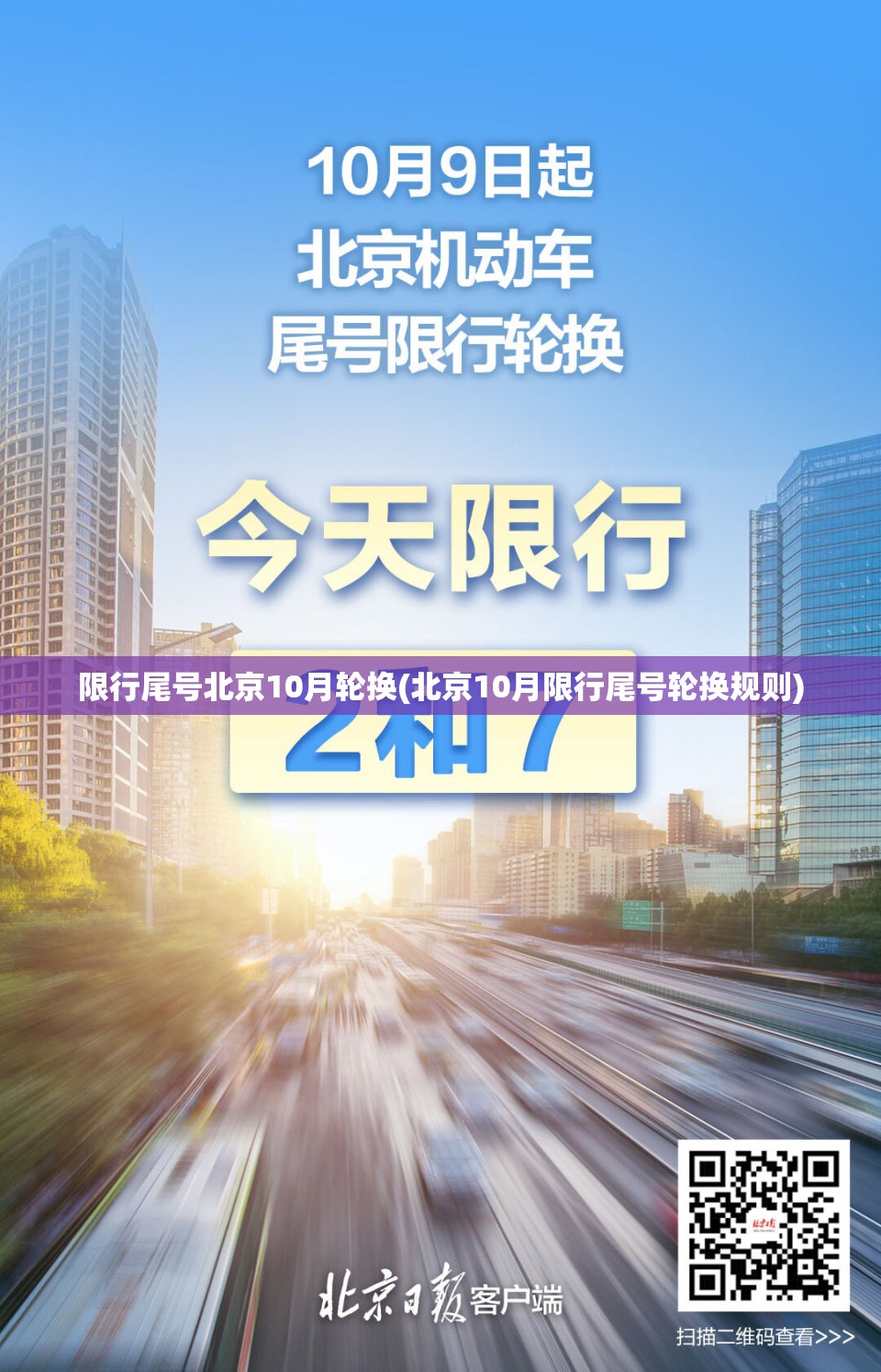 限行尾号北京10月轮换(北京10月限行尾号轮换规则)