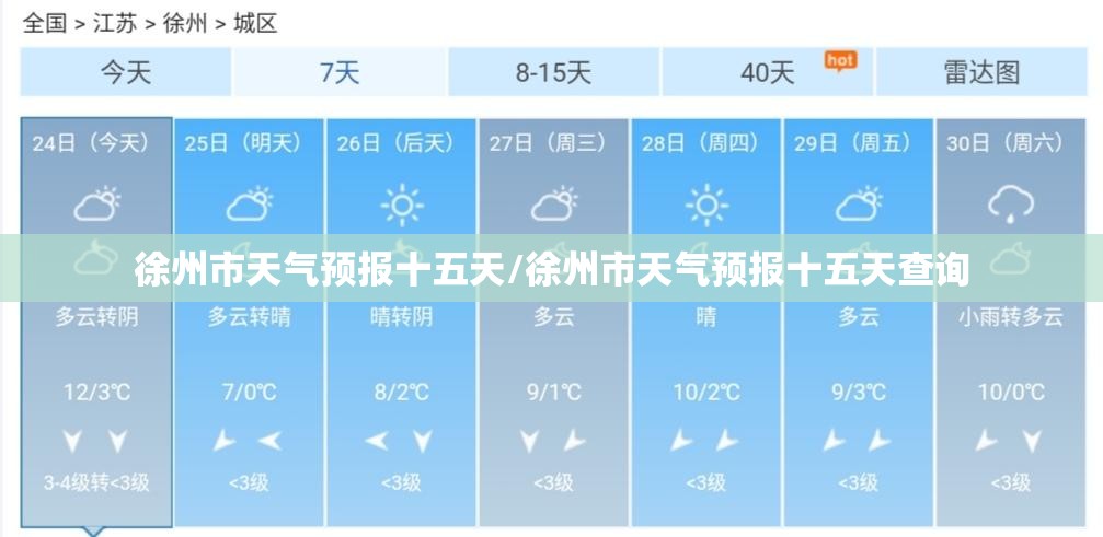 徐州市天气预报十五天/徐州市天气预报十五天查询