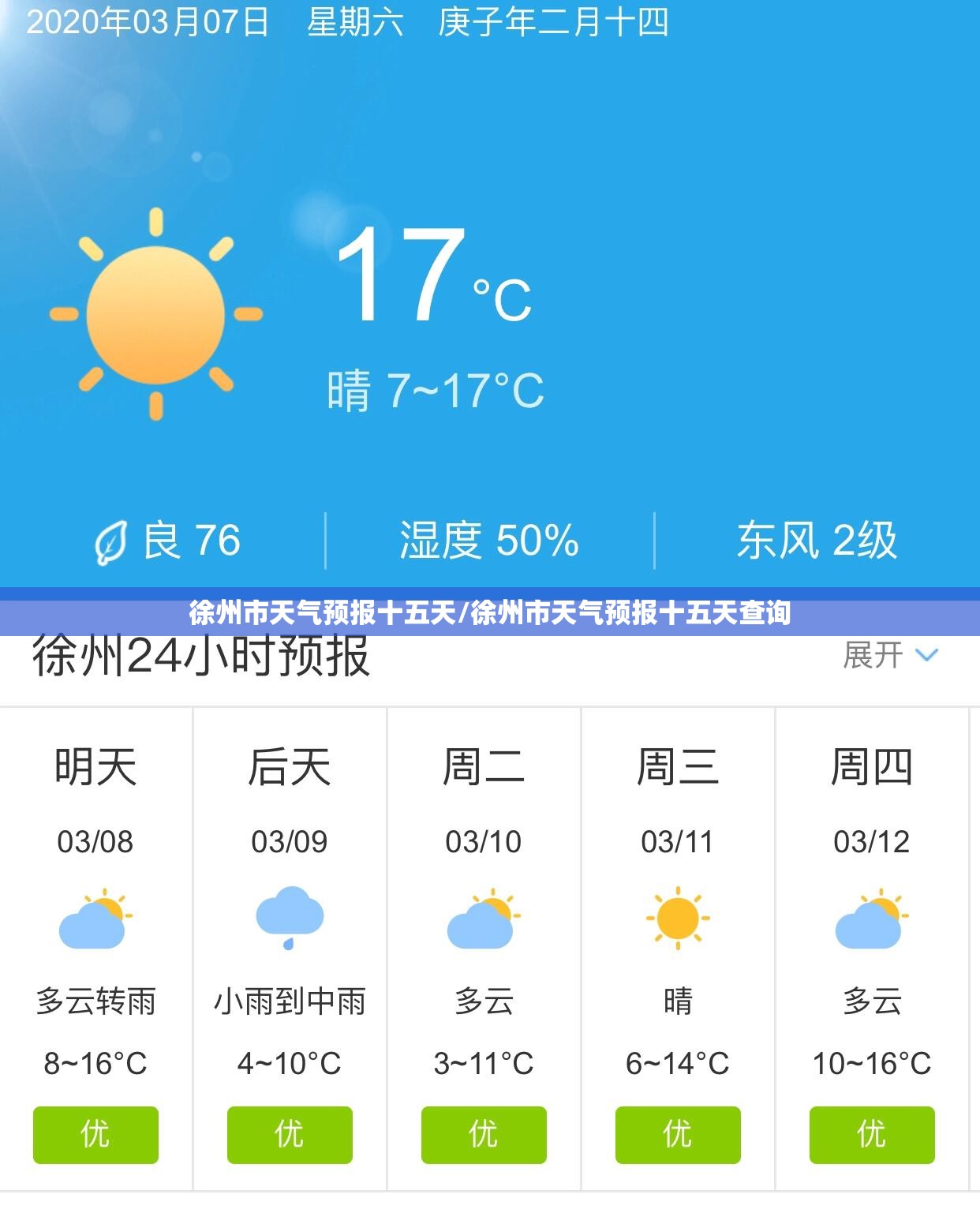 徐州市天气预报十五天/徐州市天气预报十五天查询