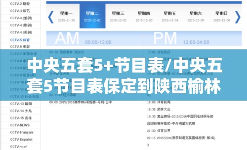 中央五套5+节目表/中央五套5节目表保定到陕西榆林大学道路怎么样