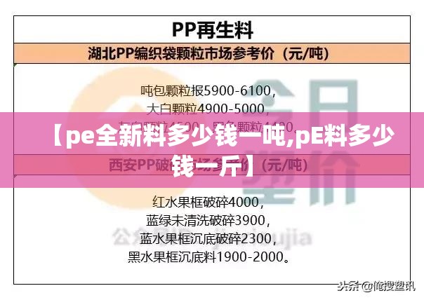 【pe全新料多少钱一吨,pE料多少钱一斤】