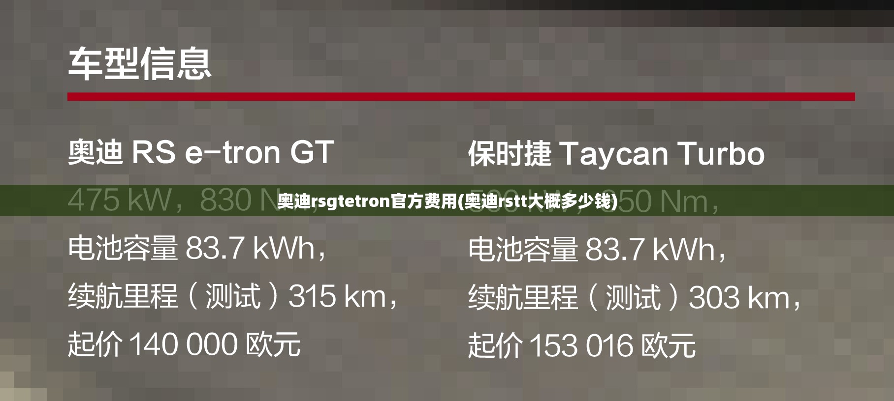 奥迪rsgtetron官方费用(奥迪rstt大概多少钱)