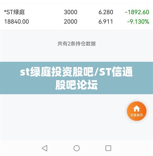 st绿庭投资股吧/ST信通股吧论坛