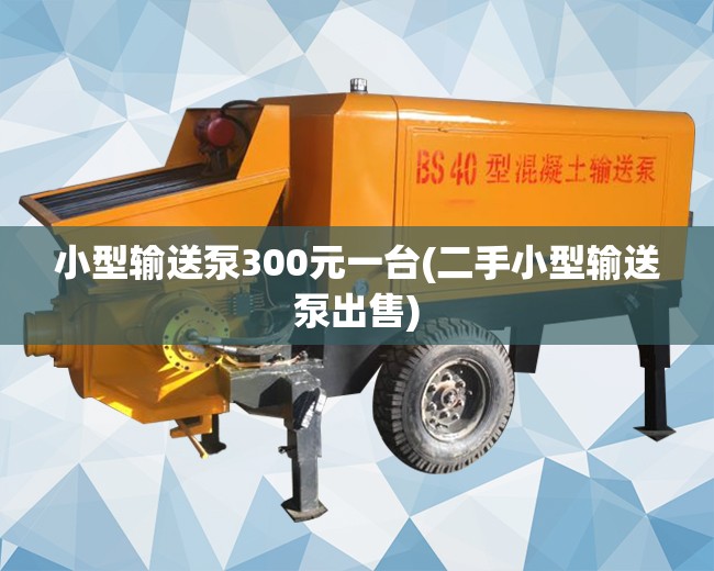 小型输送泵300元一台(二手小型输送泵出售)