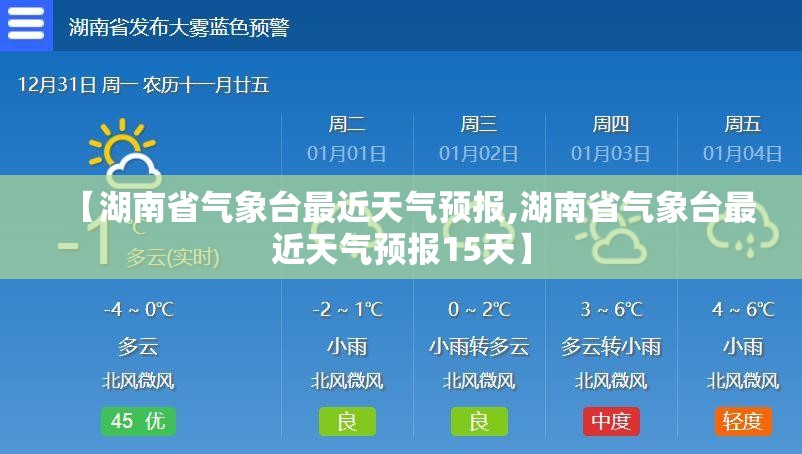 【湖南省气象台最近天气预报,湖南省气象台最近天气预报15天】