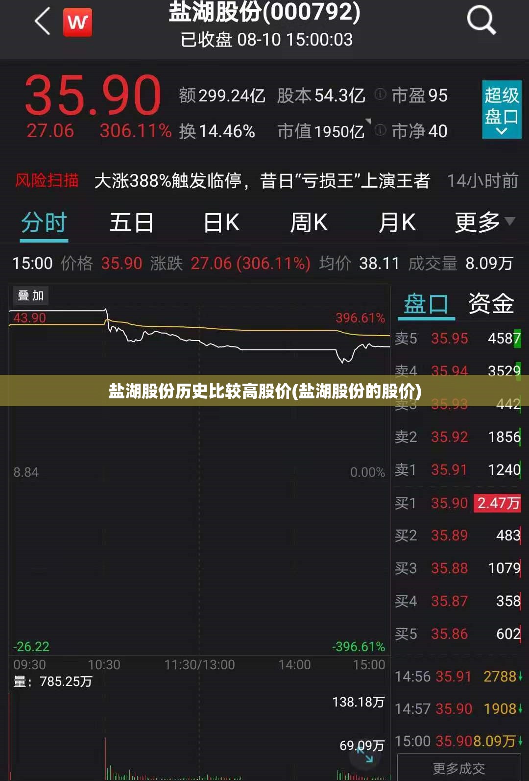 盐湖股份历史比较高股价(盐湖股份的股价)