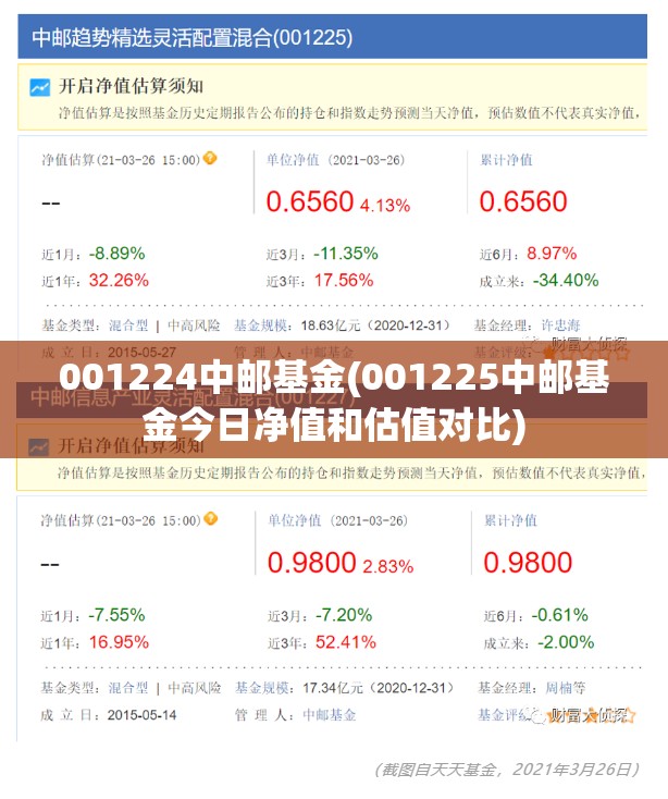 001224中邮基金(001225中邮基金今日净值和估值对比)