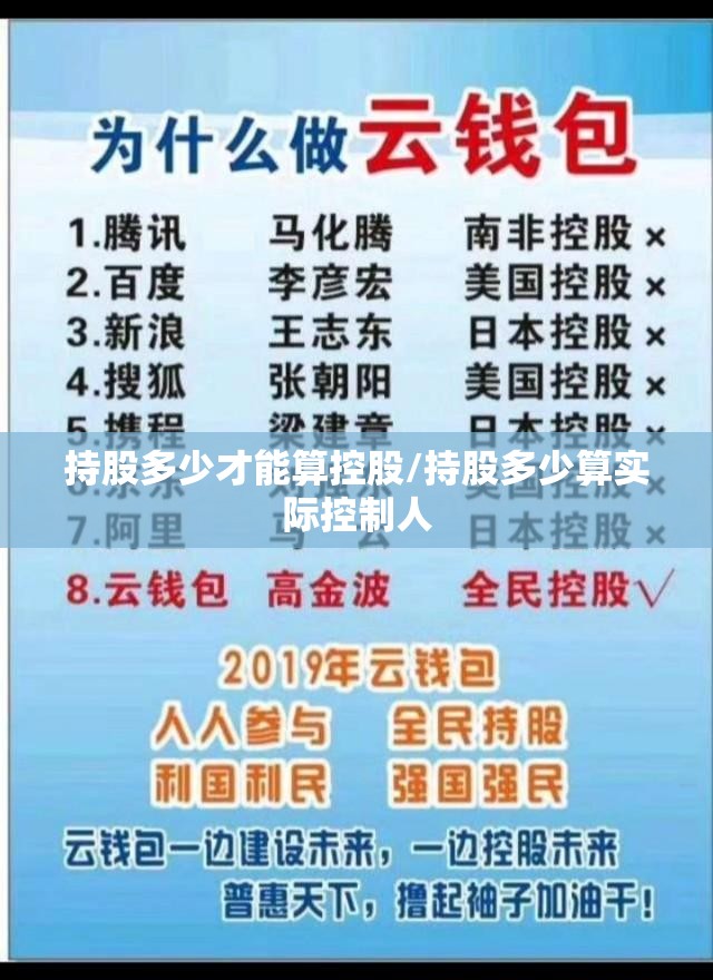 持股多少才能算控股/持股多少算实际控制人