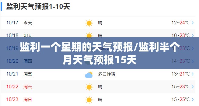 监利一个星期的天气预报/监利半个月天气预报15天
