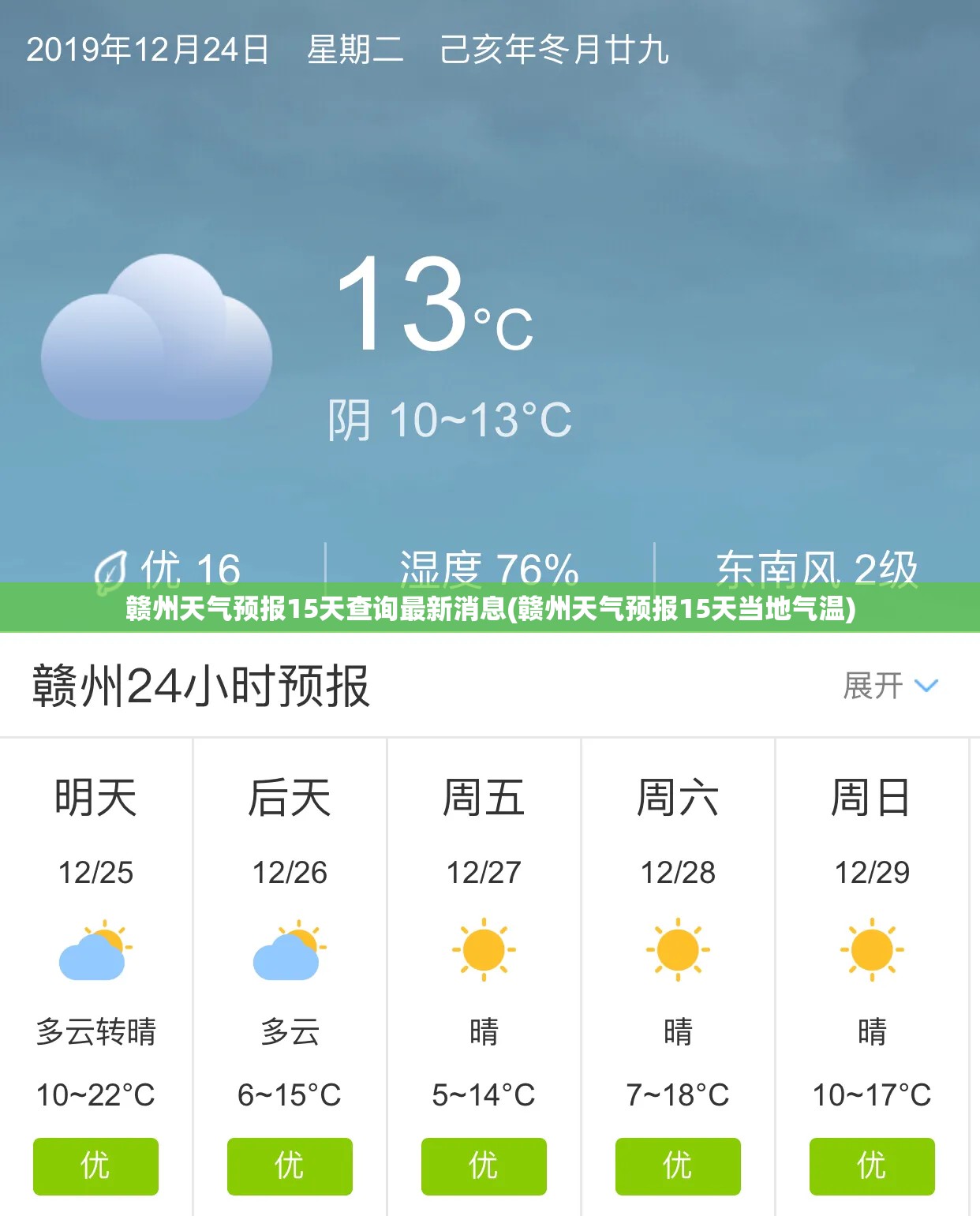 赣州天气预报15天查询最新消息(赣州天气预报15天当地气温)
