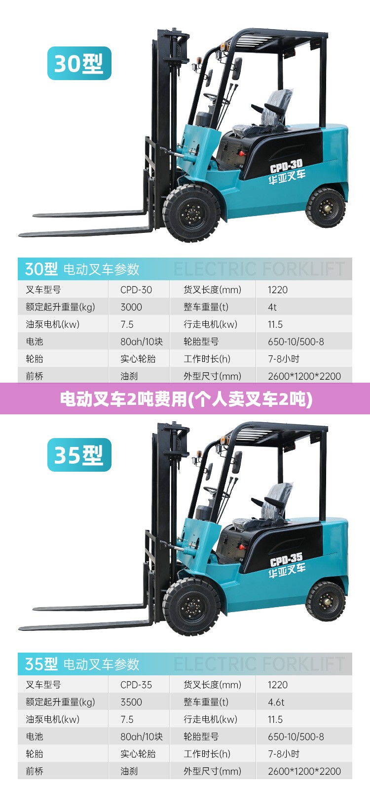 电动叉车2吨费用(个人卖叉车2吨)