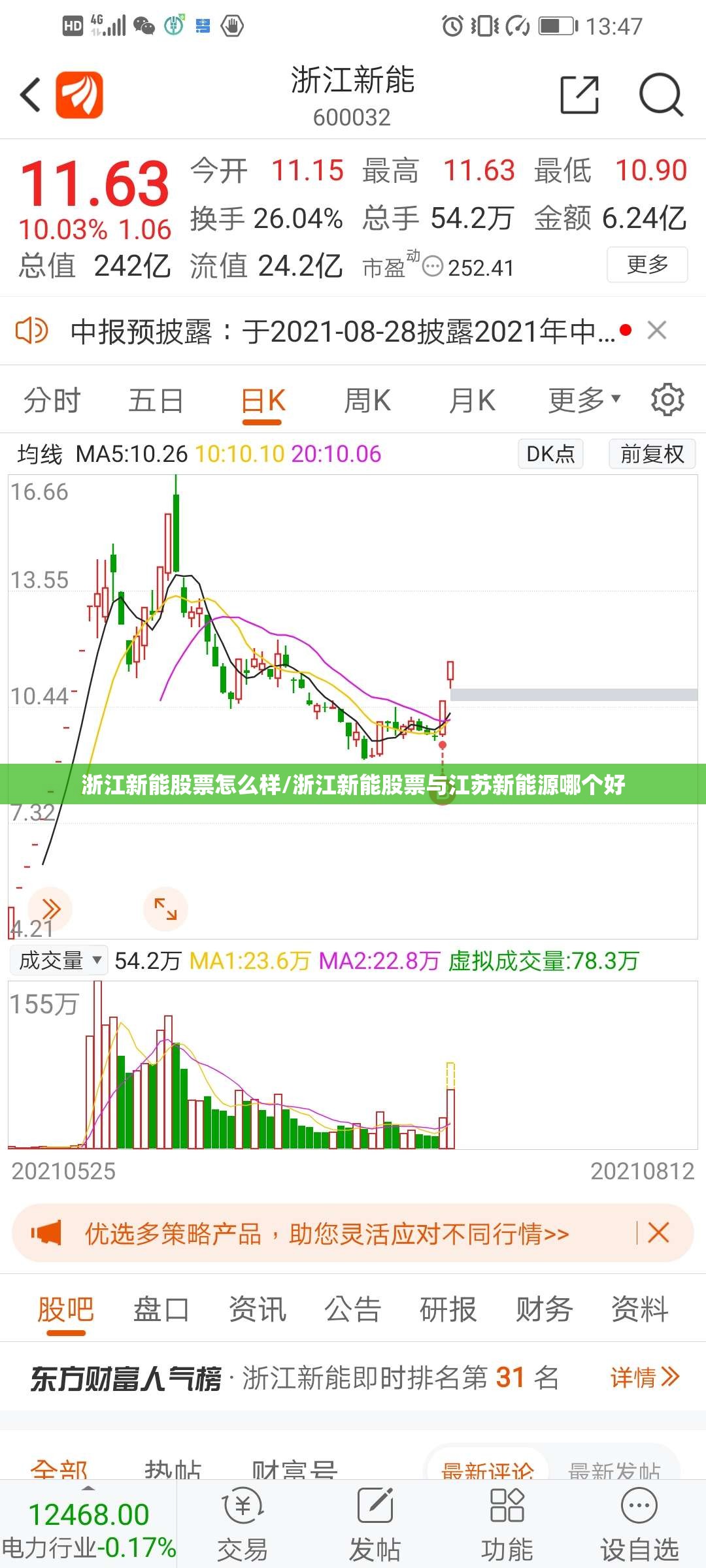浙江新能股票怎么样/浙江新能股票与江苏新能源哪个好