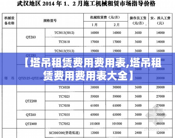 【塔吊租赁费用费用表,塔吊租赁费用费用表大全】