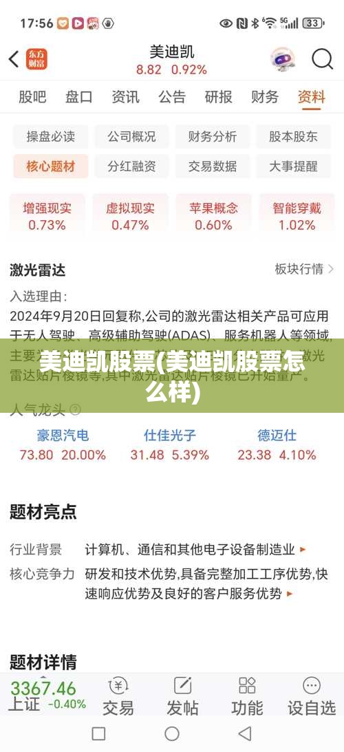 美迪凯股票(美迪凯股票怎么样) 美迪凯股票(美迪凯股票怎么样)