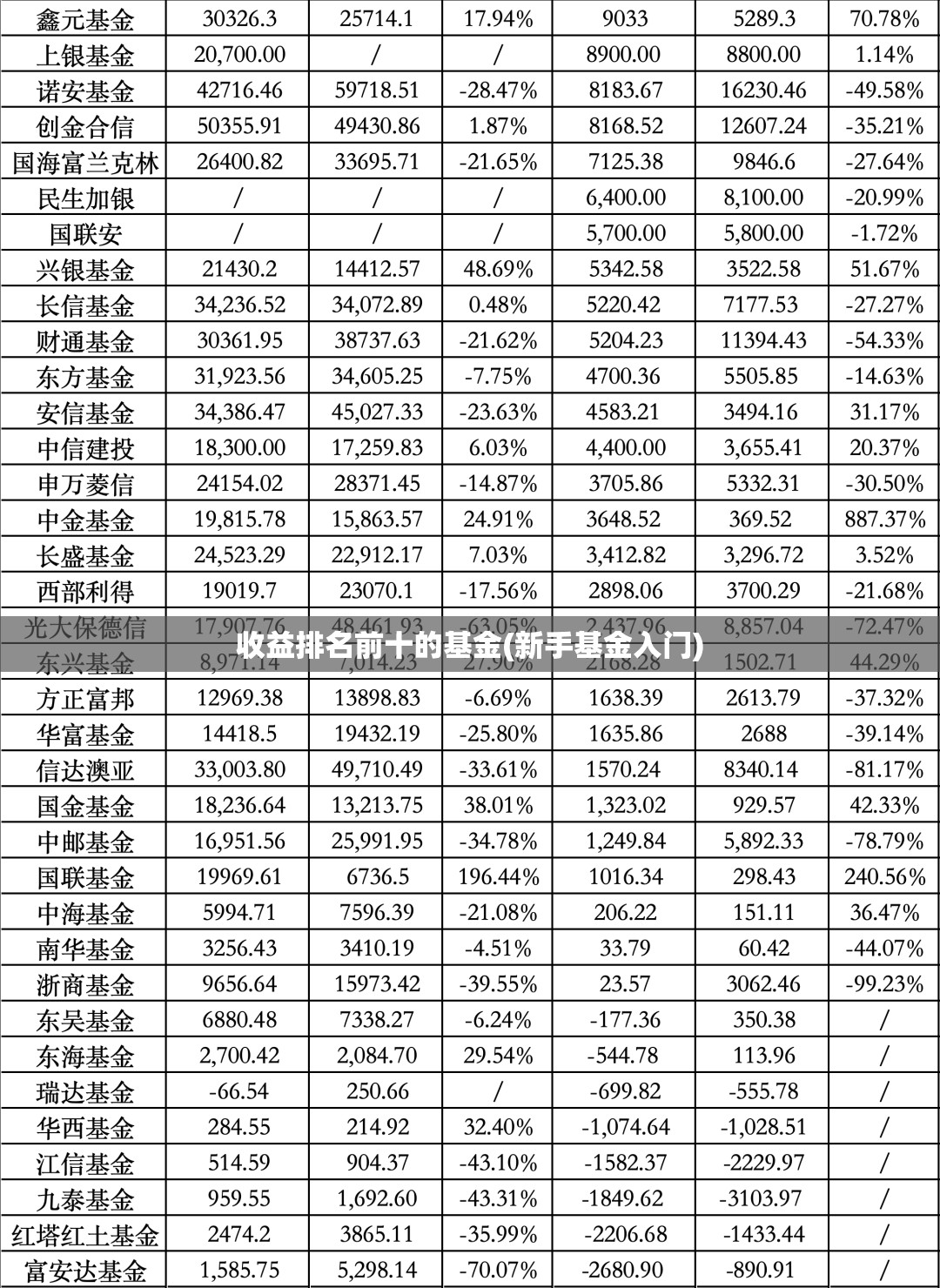 收益排名前十的基金(新手基金入门) 收益排名前十的基金(新手基金入门)