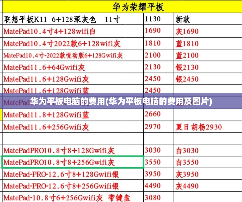 华为平板电脑的费用(华为平板电脑的费用及图片)