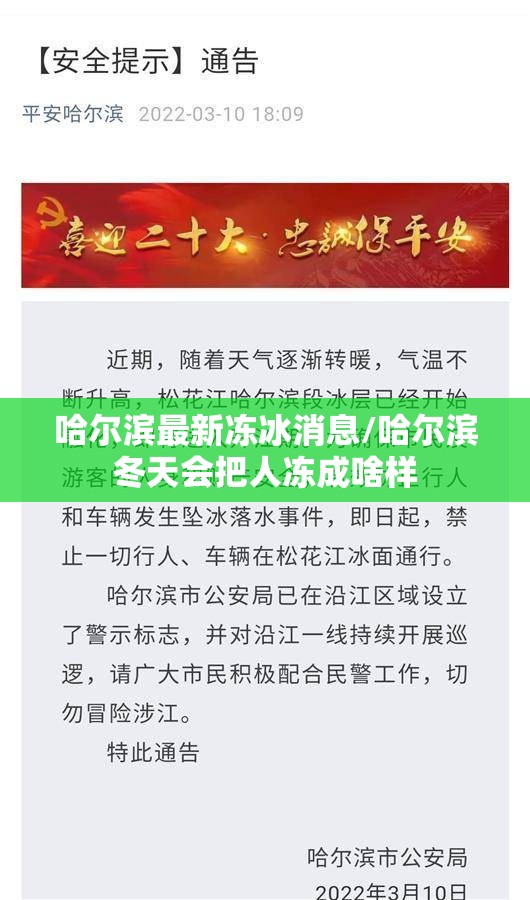 哈尔滨最新冻冰消息/哈尔滨冬天会把人冻成啥样