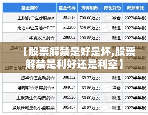 【股票解禁是好是坏,股票解禁是利好还是利空】