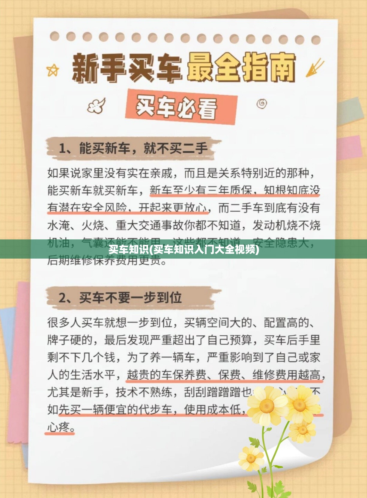 买车知识(买车知识入门大全视频)
