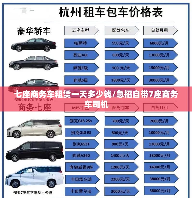 七座商务车租赁一天多少钱/急招自带7座商务车司机